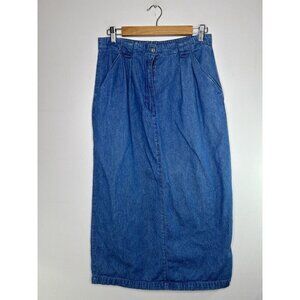 Bryn Connelly Vintage 100% Cotton Midi Denim Skirt Size 10 ￼